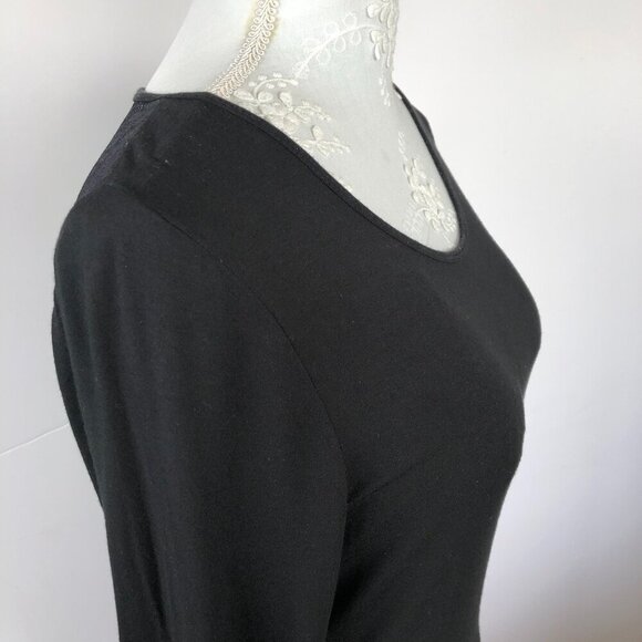 ARITZIA's BABATON Lace Back BodyCon Midi Black, Modal Jersey Long Sleeve US L - Picture 9 of 16